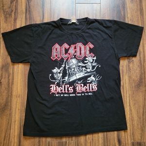 Vintage ACDC Hell's Bells Tour Concert T-shirt Size XL